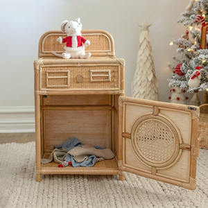 Household pretend toys high quality rattan kids washer toy wooden cane washing <b>machine</b> for sale - Product Image 1