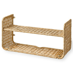 Hanging bookcase rack braided rattan book <b>case</b> natural fiber weave shelf for books <b>displaying</b> - Product Image 1