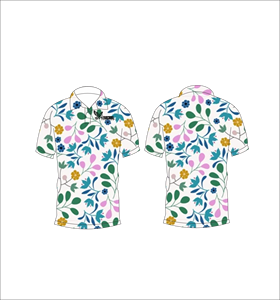 เสื้อโปโลพิมพ์ลายดอกไม้สำหรับผู้ชาย แขนสั้น สวมใส่สบาย เหมาะสำหรับฤดูร้อน เล่นกอล์ฟ น้ำหนักเบา มีปก แฟชั่น - Product Image 2
