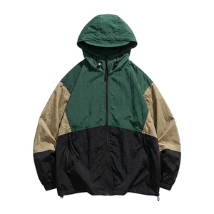 Veste coupe-vent unisexe légère et imperméable à séchage rapide avec capuche et fermeture éclair, style universitaire, vente en gros - Product Image 3