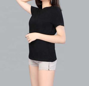 Camisetas personalizadas para mujer, camisetas de gimnasio al aire libre, informales, suaves, Color liso, blanco, venta al por mayor - Product Image 3