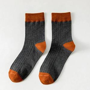 Men's Crew <b>Socks</b> Solid Brown Knitted Breathable Daily Wear Autumn Season Standard <b>Thickness</b> - Product Image 5