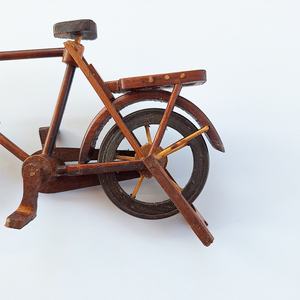 Handcrafted Indonesian <b>Wooden</b> Vintage Bicycle Miniature Classic Bike Model Tabletop Home Office Desk Decor Collector Gift - Product Image 4