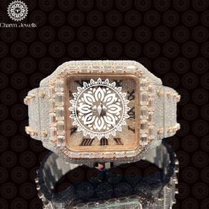 Montre carrée de luxe pour femme Charm_Jewells en acier inoxydable 30 mm, incrustée de diamants, analogique à quartz, montre de mode - Product Image 1
