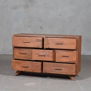 La Mejor Colección de Muebles Rústicos de Madera Maciza, Armario de Almacenamiento con 7 Cajones, Estilo Antiguo del Himalaya - Product Image 2