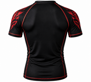 Rashguard BJJ à manches courtes sur mesure, haut de compression MMA Grappling Jiu Jitsu imprimé numériquement pour l'entraînement et la performance sportive - Product Image 3
