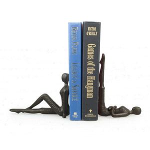 Vintage Decorative Wrought Iron Bookends Antique Rustic Metal <b>Book</b> Stand Holder <b>Ends</b> for Bookshelf Decor - Product Image 5