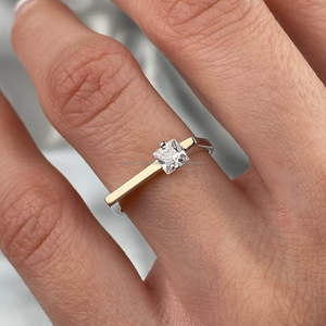 IGI/GIA Lab Grown Cut Diamond Vintage 14K Anillo de boda/compromiso amarillo Unisex Oro blanco fino para fiesta de aniversario-Worthy - Product Image 1