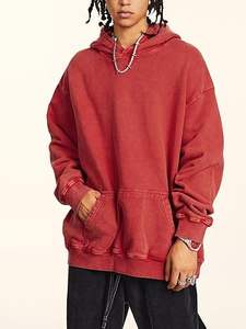 Sudadera con Capucha para Hombre, Estilo Urbano, Invierno, Lavado Ácido, Felpa Gruesa, Vintage, Desteñida, Mezcla de Poliéster y Algodón, Personalizable, Casual - Product Image 3