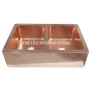 Lavabo en cuivre de luxe, design brillant et poli, pour hôtel, maison, villas, décoration de salle de bain, lavabo en cuivre de forme ovale. - Product Image 4