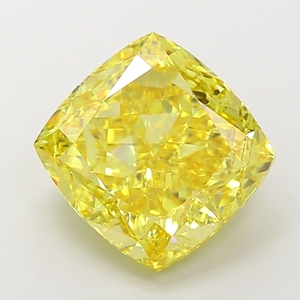 Diamant Jaune Unique de Forme Coussin 8,03 Carats, Teinte Fantaisie Vive, Pureté VS2, Pierre de Laboratoire de Haute Qualité pour Articles de Luxe - Product Image 1