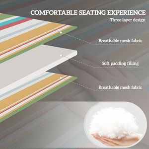 Lettini Prendisole Pieghevoli a 2 Pezzi con Schienale Reclinabile a 5 Livelli, Foro per la Lettura e Tasca Laterale, Motivo a Righe Arcobaleno - Product Image 4