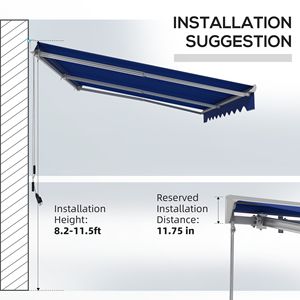 Tenda da Sole Elettrica Retrattile Blu 16,5 X 10 con Luci LED e Telecomando per Porte e Finestre - Product Image 4