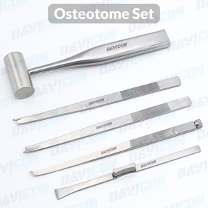 Medical Grade Reusable CE ISO Certified Osteotomes Set Straight <b>Curved</b> Bone <b>Chisels</b> for Rhinoplasty Surgery - Product Image 5