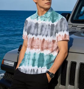 เสื้อโปโลแขนสั้นผู้ชาย พิมพ์ลายดิจิทัล ลายเพ้นท์มือ สไตล์ลำลอง ระบายอากาศได้ดี ผ้าฝ้ายป๊อปลิน ดีไซน์ทอ - Product Image 5