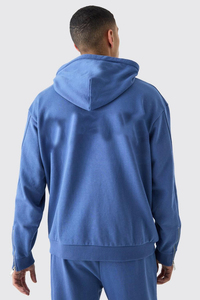 Sudaderas con capucha de invierno para hombre, 100% algodón, con logotipo personalizado, con cremallera, cordones gruesos, bordadas, estilo vintage, OEM - Product Image 3