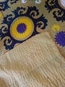 Cubrecama Floral con Estampado de Pájaros, Estilo Bohemio, Moderno, para Todas las Estaciones, de Mezclilla Estampada, con Relleno de Algodón Hecho a Mano, para Uso Doméstico - Product Image 4