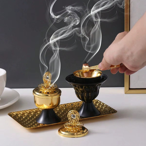 Handmade Metal Incense <b>Burner</b> With Artistic Design For Home Decor And Relaxation Purpose Use - Product Image 1