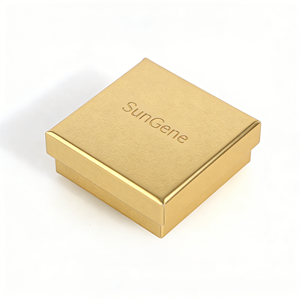 กล่องของขวัญแบบแข็งสองชิ้น ดีไซน์สั่งทำพิเศษ ใช้ซ้ำได้ หรูหรา ฝาและฐานสีทอง สำหรับสร้อยคอและเครื่องประดับ - Product Image 1