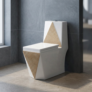 Ensemble WC sur pied en céramique émaillée au design moderne, finition Diamant Noir, OEM - Product Image 3