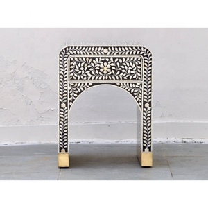 Traditional Design Solid Wood Bedroom Furniture with Bone Inlay <b>Small</b> <b>Bedside</b> <b>Table</b> for Home Farmhouse Living Room or Office - Product Image 2