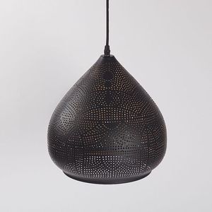 Lámpara Colgante Moderna de Latón, Estilo Nórdico, Industrial, de Techo, con Estructura de Madera y Metal Martillado - Product Image 3