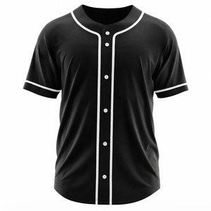 Maillot de baseball unisexe rouge à manches courtes, col en V, fermeture à boutons-pression, évacuation de l'humidité, blocs de couleur, coupe classique, toutes saisons, Orha - Product Image 4