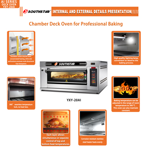 Nuevo <span class=keywords><strong>Horno</strong></span> a Gas Southstar <span class=keywords><strong>de</strong></span> Fábrica con Puerta <span class=keywords><strong>de</strong></span> Vidrio Grande, 1 Plataforma, 2 Bandejas, Panel Digital, 220V para Uso Comercial - Product Image 4