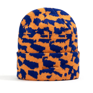 Bon Fournisseur Nouvelle Tendance au Meilleur Prix Service OEM ODM Dernier Style Bonnets en Tricot à Motifs Orange et Bleu pour Hommes et Femmes - Product Image 1