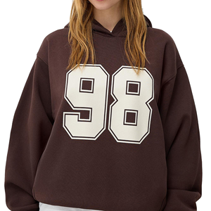 เสื้อฮู้ดโอเวอร์ไซส์สำหรับผู้หญิง รุ่น 98 พิมพ์ลาย แขนยาว ไหล่ตก มีกระเป๋า ระบายอากาศได้ดี เหมาะสำหรับใส่ในฤดูใบไม้ร่วง - Product Image 4