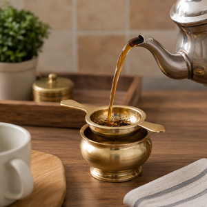 Brass Tea Strainer with Handles Fine Mesh Tea Infuser Reusable Loose Leaf Tea Filter for <b>Teapot</b> Tea Brewing Kitchen Accessories - Product Image 3