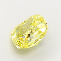 Pierre précieuse non montée, diamant de laboratoire de haute qualité, jaune vif fantaisie, taille coussin, excellente coupe, certifié CVD, pour joaillerie fine.