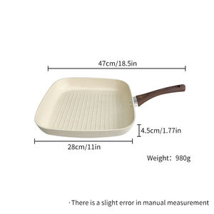 Plaque de cuisson carrée en aluminium antiadhésive avec poignée en bois pliable, personnalisable, vente en gros - Product Image 6