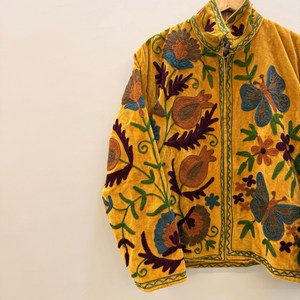 Veste traditionnelle en velours brodé pour femme, style Suzani, pour festival, avec motif papillon, courte, pour demoiselle d'honneur, blazer d'hiver - Product Image 4