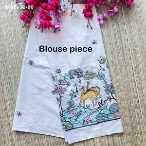 Magnifique sari en coton Khadi au look élégant et aux couleurs étonnantes avec chemisier brodé – Collection fournisseur d'Inde Saree Love - Product Image 6