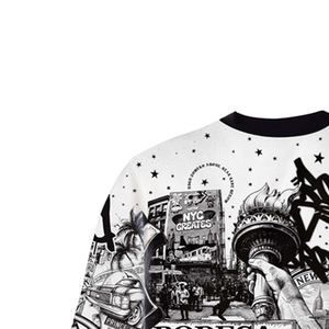 T-shirt formel à manches courtes pour homme, imprimé Statue de la Liberté de New York, coupe classique, col roulé, sérigraphie, 100 % coton - Product Image 4