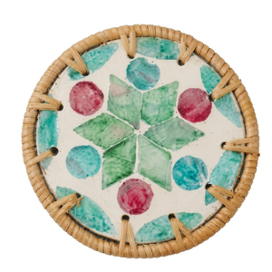 Renewable Rattan <b>Table</b> Mat Mother of Pearl Inlay Vietnam Woven <b>Placemat</b> <b>for</b> Rustic Tabletop - Product Image 1