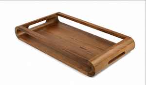 Bandeja de Servicio de Madera de Acacia Sólida de Primera Calidad, Bandeja de Desayuno de Madera, Bandeja para Servir Café con Asas, Bandeja para Hotel y Restaurante - Product Image 2