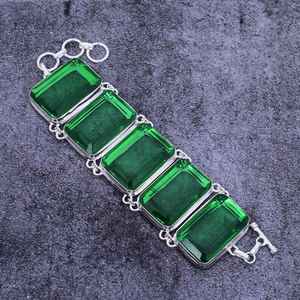 Pulsera de Diopsido Cromado Hecha a Mano, Plata de Ley 925, Joyería Bohemia, Pulsera de Piedras Preciosas Naturales, Venta al por Mayor - Product Image 3