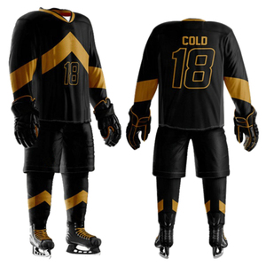 Maillots de hockey personnalisés en gros, OEM, unisexe, manches courtes, logo frontal, broderie 3D, uniforme de hockey sur glace, séchage rapide, coton/bambou - Product Image 6