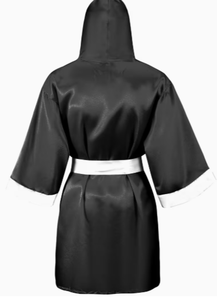 HAWK SPORTS INDUSTRIES Robe de boxe à capuche en polyester durable pour arts martiaux, noir et blanc, toutes saisons - Product Image 2