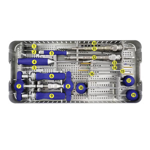 Ensemble d'implants chirurgicaux pour la colonne vertébrale : Vis pédiculaires, tiges, connecteurs croisés, crochets, composants de fixation en alliage de titane - Product Image 1