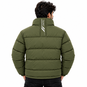 Veste matelassée épaisse pour homme, col montant, coupe-vent, fermeture éclair intégrale, isolée, avec logo personnalisé, vêtements d'hiver USA - Product Image 2