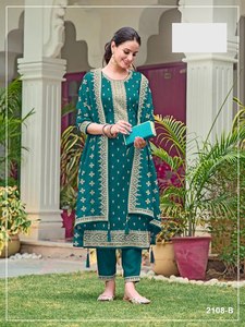 Elegante Conjunto de Kurti de Chifón Bordado Reversible y Elástico de Estilo Moderno con Dupatta |   Traje de Diseñador con Bordado Khatli |   Fiesta - Product Image 4