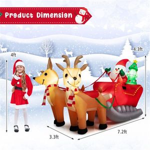Decorazione natalizia gonfiabile in PVC di 2,2 metri con Babbo Natale su slitta - Product Image 3
