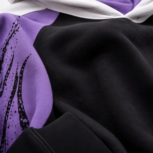 Sweat-shirt à capuche pour homme, coupe ample, avec logo color block sur le devant, imprimé, en mélange de coton, style veste de jogging, avec poches, pour l'automne - Product Image 6