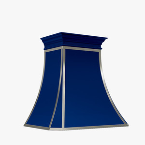 Hotte de cheminée au design moderne et attrayant, finition bleue, fabriquée à la main, avec rivets en acier - Product Image 3