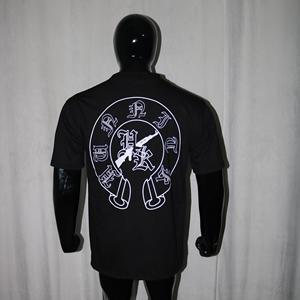 Camiseta negra de peso pesado, 300 GSM, estilo urbano, 100% algodón, estampada con serigrafía, talla americana, estampado completo, URBAN PRODUCTIONS - Product Image 6