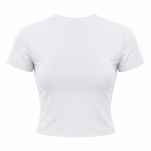 T-shirt court personnalisé pour femme en coton à manches courtes, crop top streetwear, impression de logo personnalisé, fabricant OEM - Product Image 2