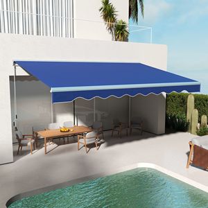Tenda da Sole Elettrica Retrattile Blu 16,5 X 10 con Luci LED e Telecomando per Porte e Finestre - Product Image 2